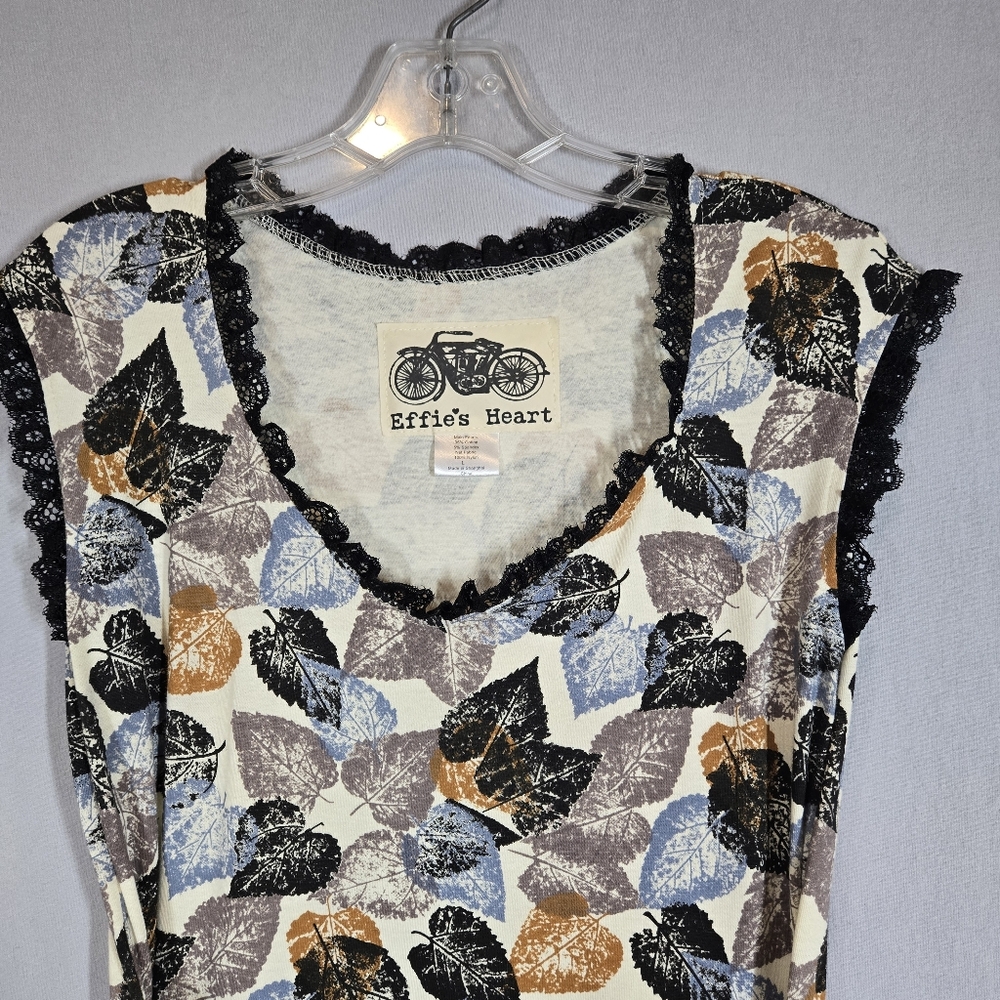 Effie's Heart Women's Fit & Flare Retro Dress Fall Leaf Print Pockets Size L - Picture 6 of 13